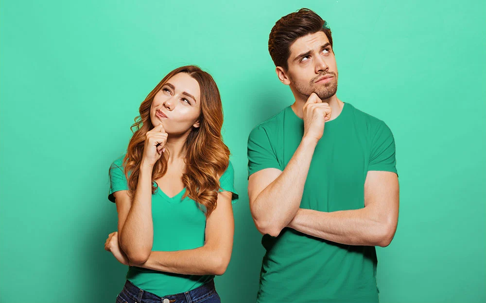 Couple deep in thought